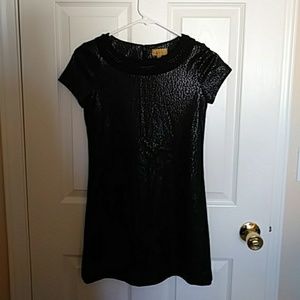 Black snake print dress